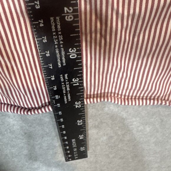 Club Room Pinpoint Men’s Dress Shirt 16 34/35 Easy Care LS White w/ Red Stripes - Picture 10 of 11